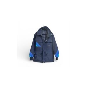 Vintage Blue Skys Men's Navy Colorblock Thinsulate Parka Winter Coat Sz L Cozy